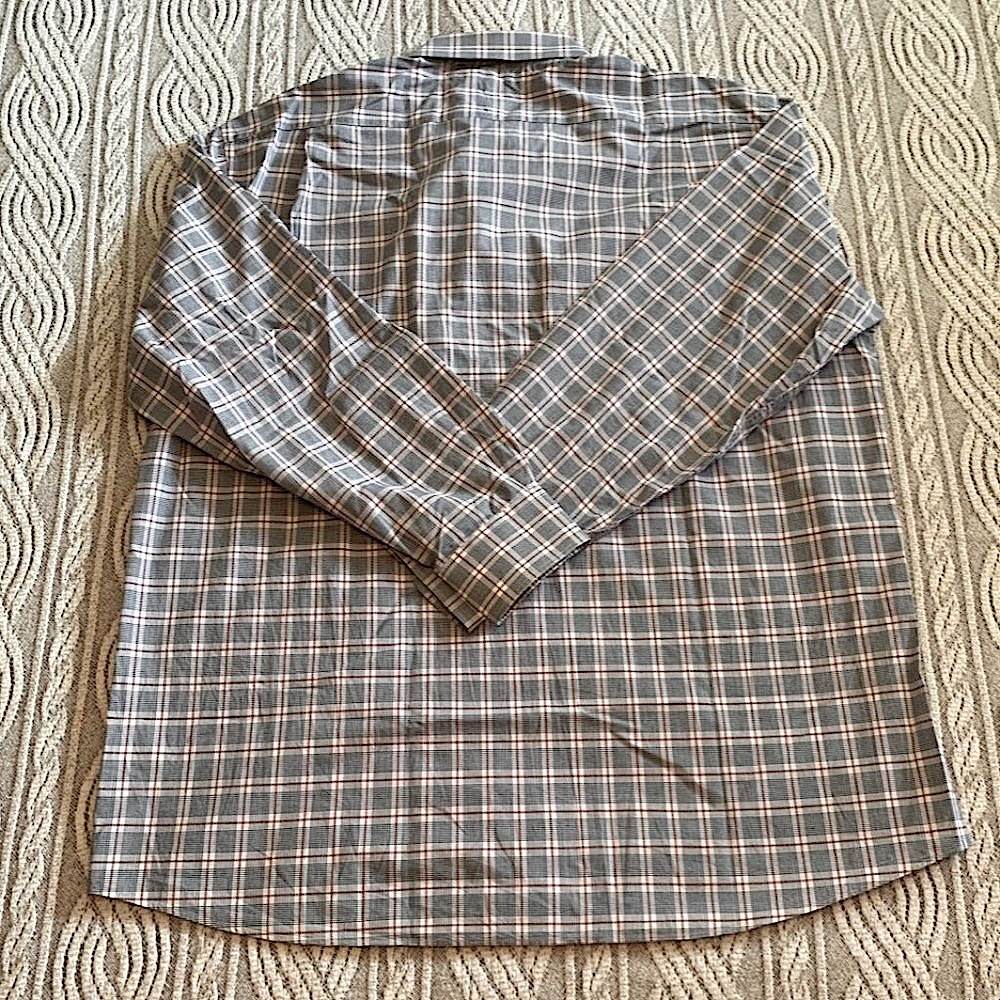 Black White And Red Button Down Shirt 17.5 34-35 - Picture 2 of 6